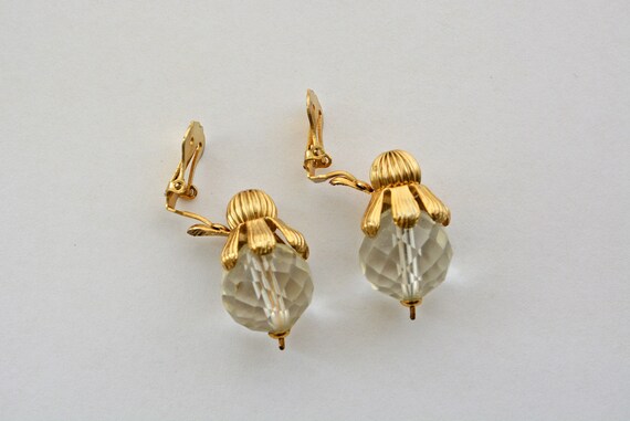 vintage 60s crystal statement earrings go-go larg… - image 3