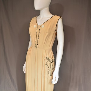 Vintage 1940s Blush Pink Embroidered Day Dress - Doris Dodson Juniors