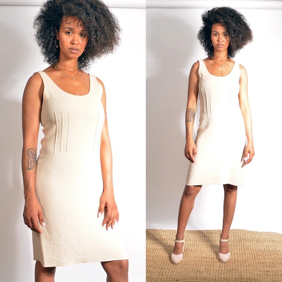 cream calvin klein dress