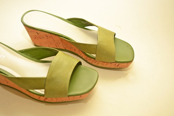 lime green wedge shoes