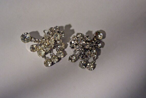 vintage Avant-Garde rhinestone statement earrings… - image 2