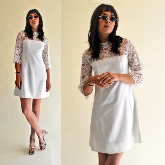 60s mini wedding dress