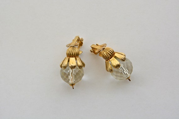 vintage 60s crystal statement earrings go-go larg… - image 2