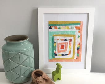 Mini Quilt No. 4 | 13x16" Overall | Original modern wall quilt