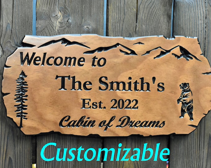 Outdoor Carved Sign, custom Wooden Carved Cabin Sign,  Camp Sign, Weekend Camping, Lake House Sign, Rustic Signs