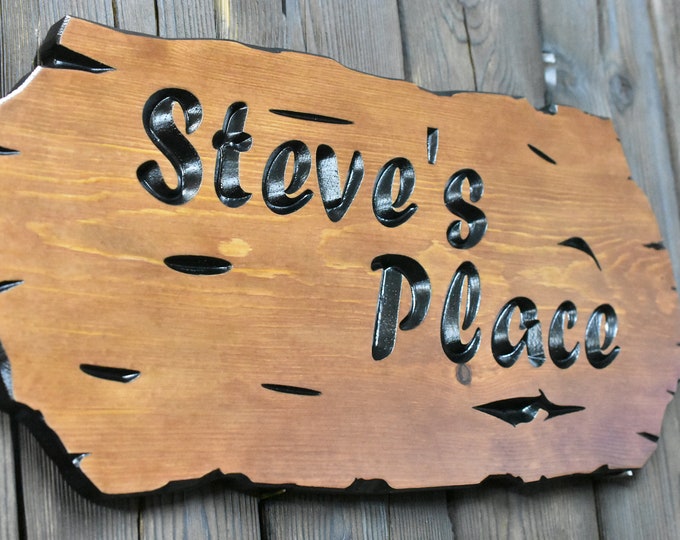 family name established date cabin sign welcome sign carved wood sign home decorwood sign sign gift