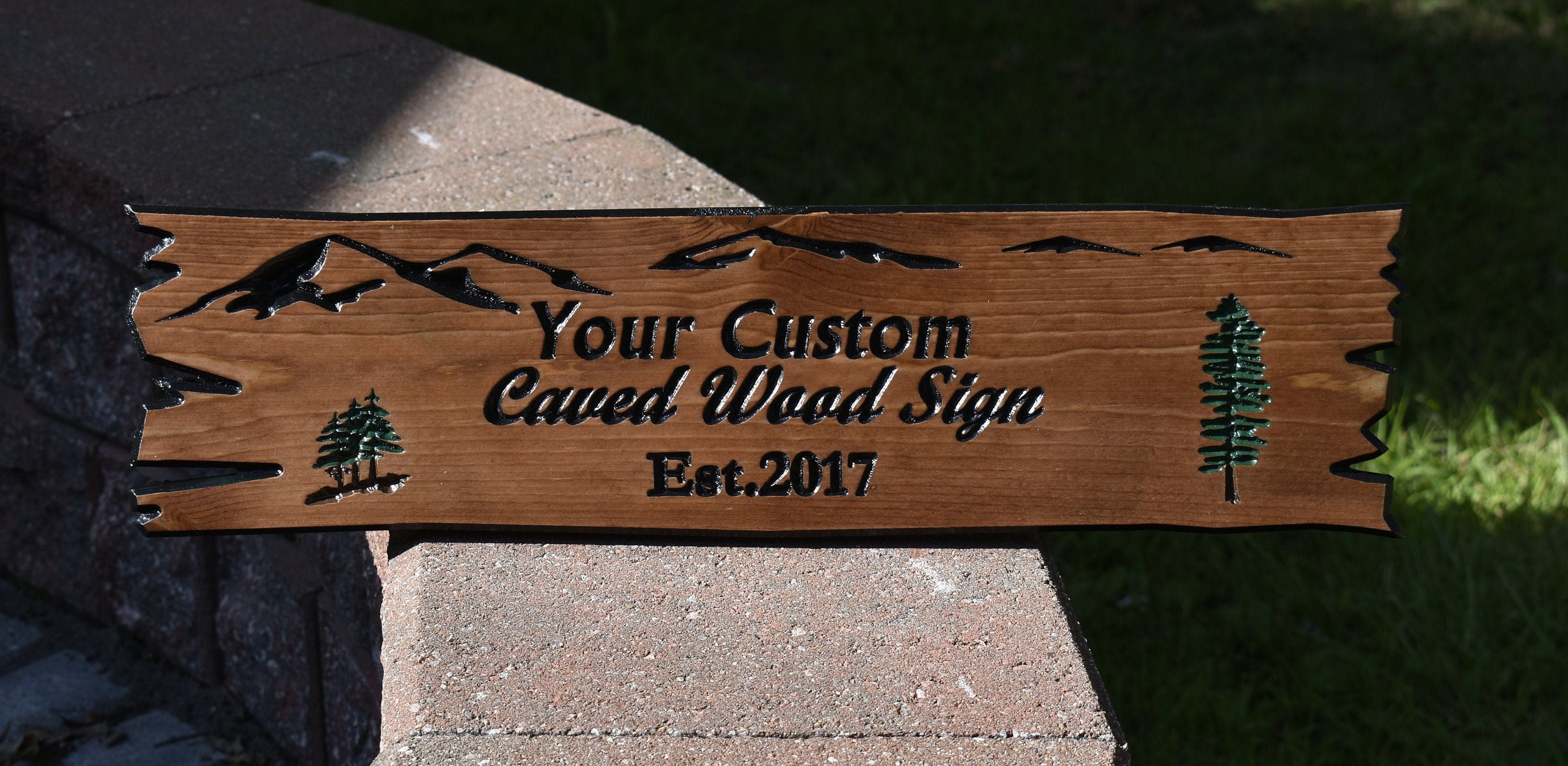 Carved wood sign, live edge sign, custom made outdoor decor, outdoor