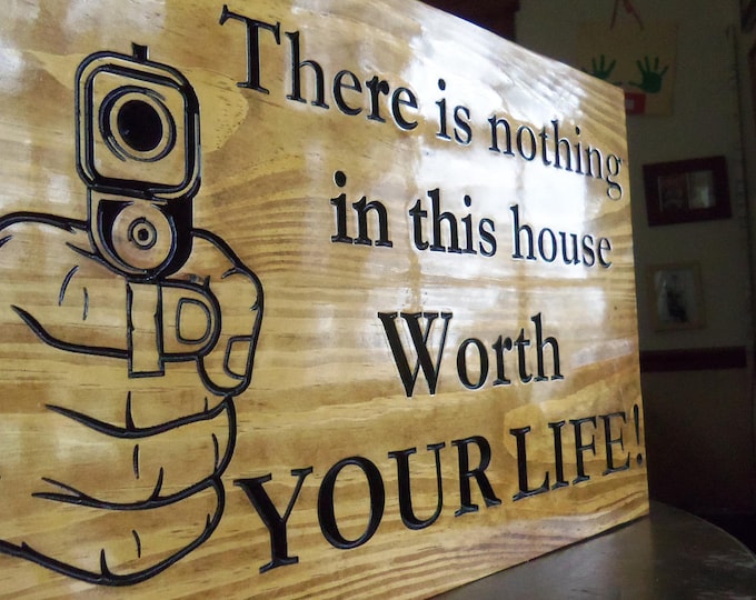 Carved wooden signs, Wooden property signs, Gun Saying Signs, Private Drive, No Trespassing, ABC Always Better Customized