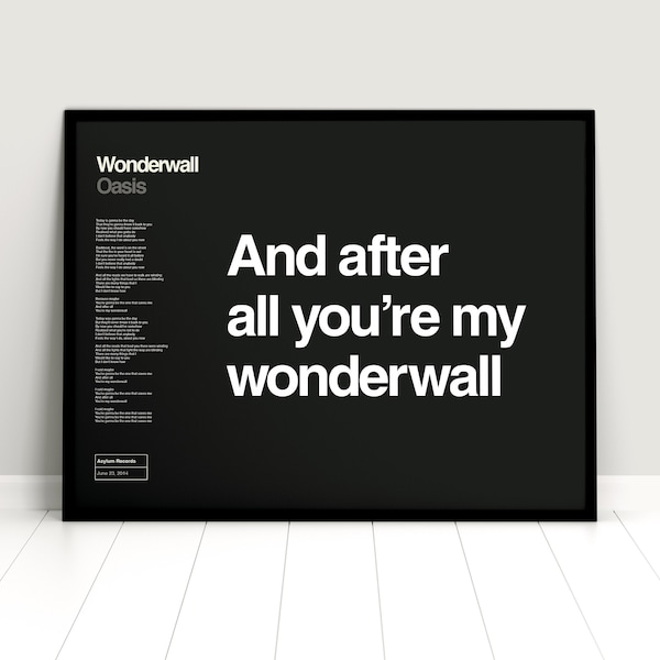 Song Lyric Print Etsy UK