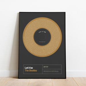 Impresión de letra de registro de canción favorita personalizada
