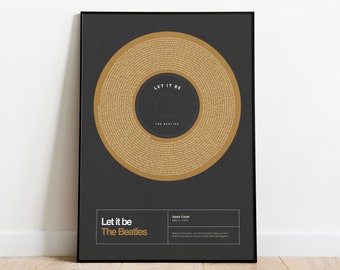 Personalised Favourite Song Record Lyric Print