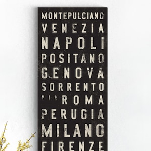 ITALY Bus Scroll, Subway Sign, Vintage Tram Roll, Canvas