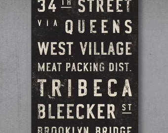 CUSTOM Bus Scroll, Subway Sign, Vintage Tram Roll, Canvas