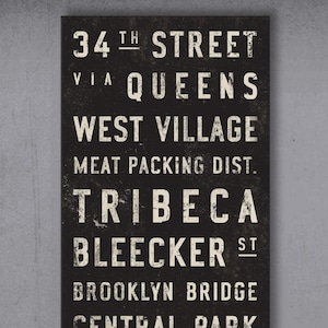 CUSTOM Bus Scroll, Subway Sign, Vintage Tram Roll, Canvas