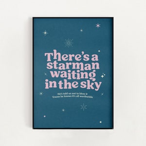 David Bowie | Starman | Music Print | A5 A4 A3 A2 | Unframed Indie Art
