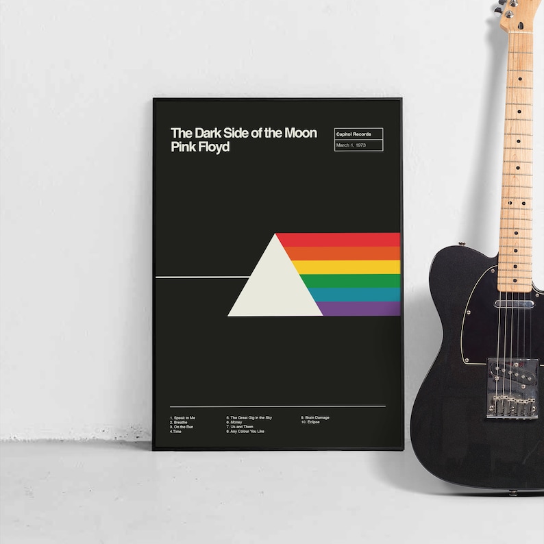 Pink Floyd The Dark Side of the Moon Music Album Minimalist Poster Print