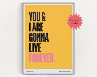 Personalised Favourite Song Quote Minimalist Print