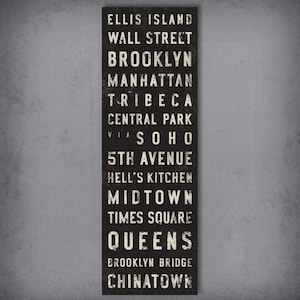 NEW YORK CITY Bus Scroll, Custom Subway Sign, Vintage Tram Roll, Canvas