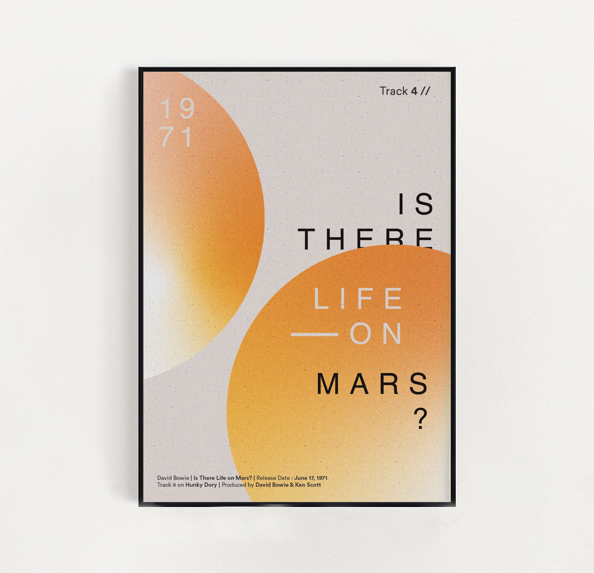 Is there life on Mars Lyrics Print | Music Print | A5 A4 A3 A2 | Unframed Indie Art