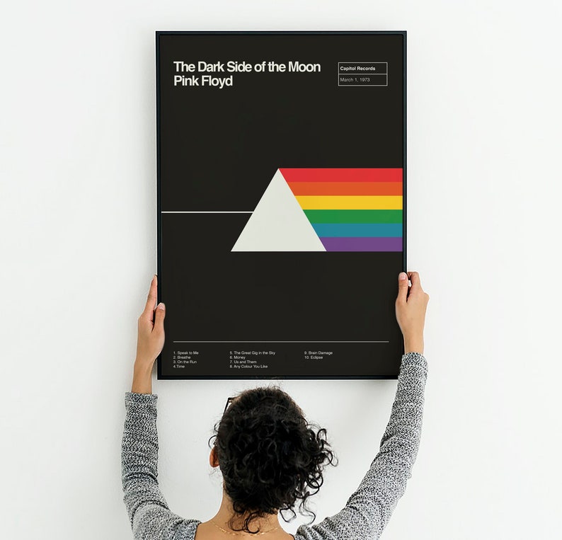 Pink Floyd The Dark Side of the Moon Music Album Minimalist Poster Print