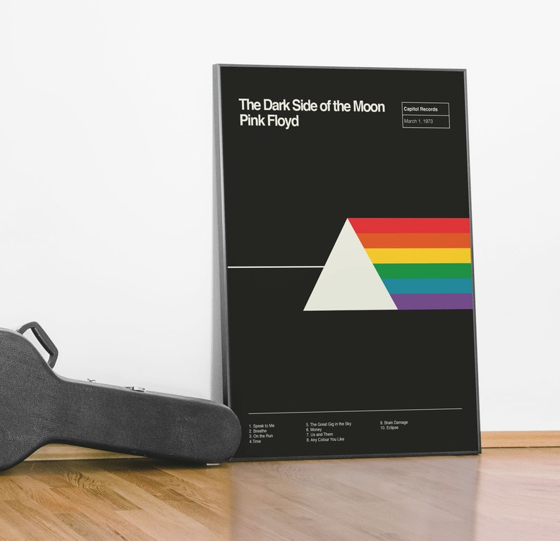 Pink Floyd The Dark Side of the Moon Music Album Minimalist Poster Print