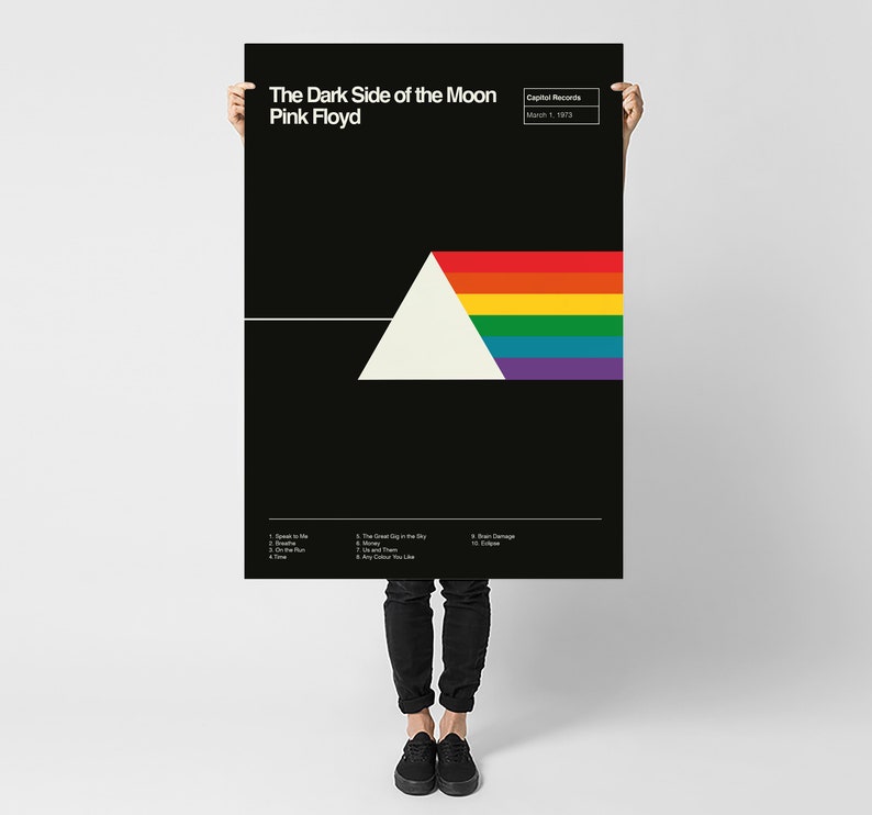Pink Floyd The Dark Side of the Moon Music Album Minimalist Poster Print