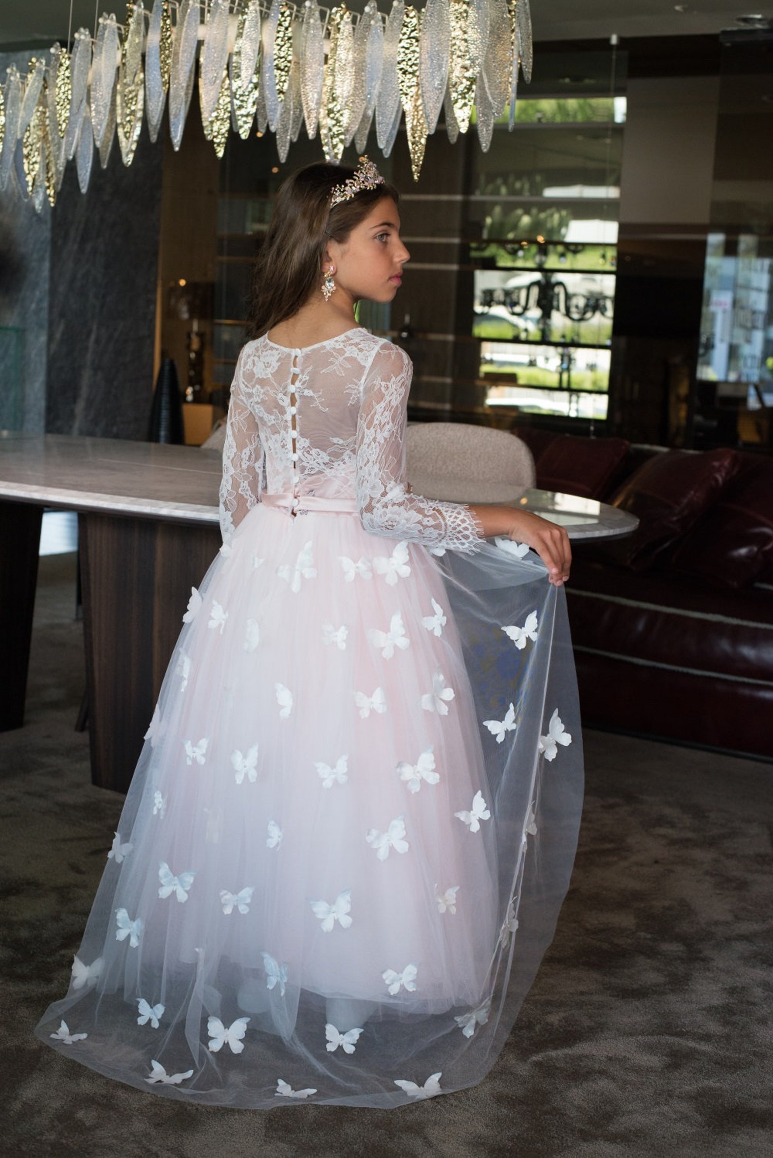 Butterfly Dress Pink Butterfly Dress Girl Dress Pink Dress Etsy