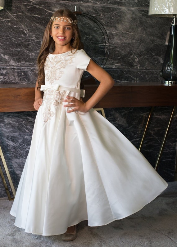 cream colored flower girl dresses