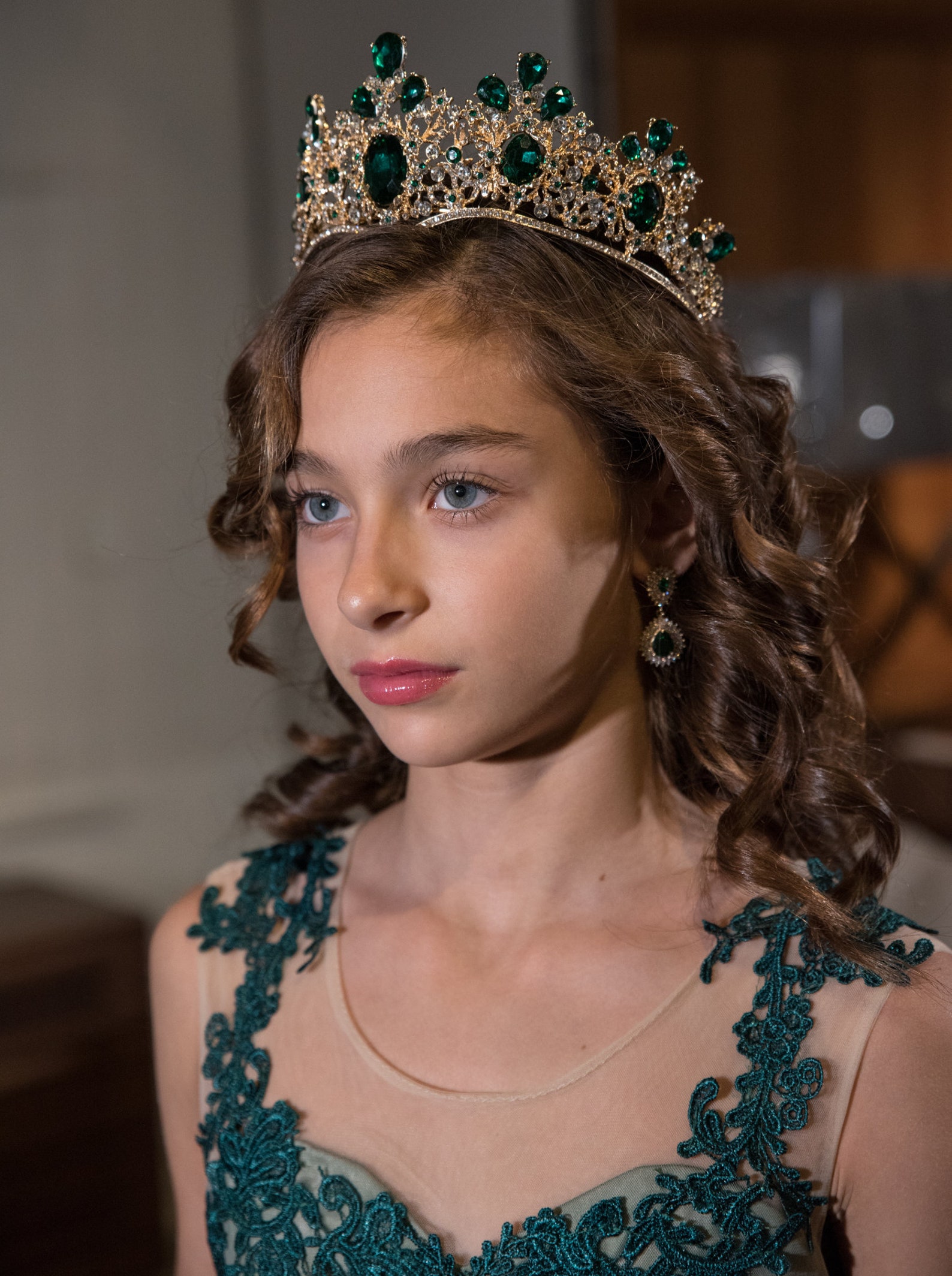 Emerald Tiara Green & Gold Tiara Ringstones Tiara Pagent Etsy