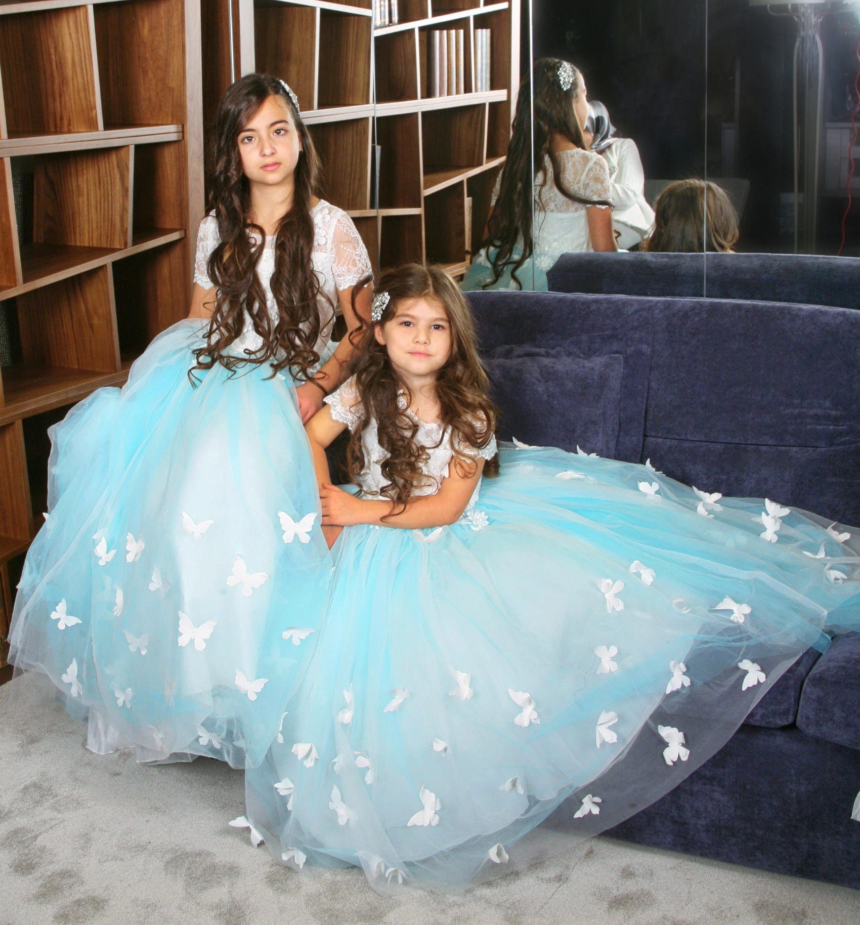 Light Blue Gorgeous Butterfly Long Formal Gowns, Handmade Tulle Gowns, –  Cutedressy