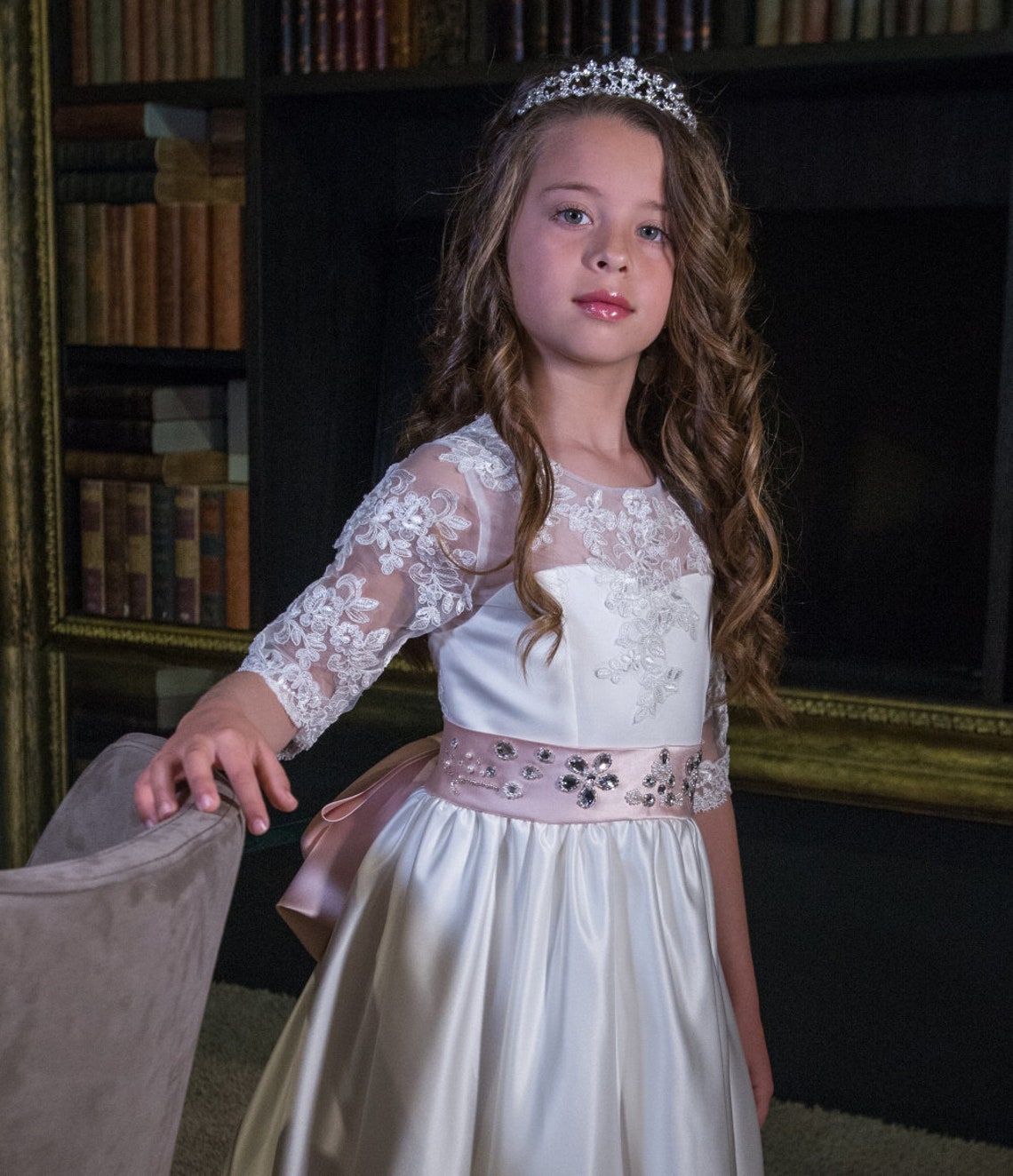 Ivory Lace Dress Pearl Dress Ringstones Dress Ivory Lace Etsy