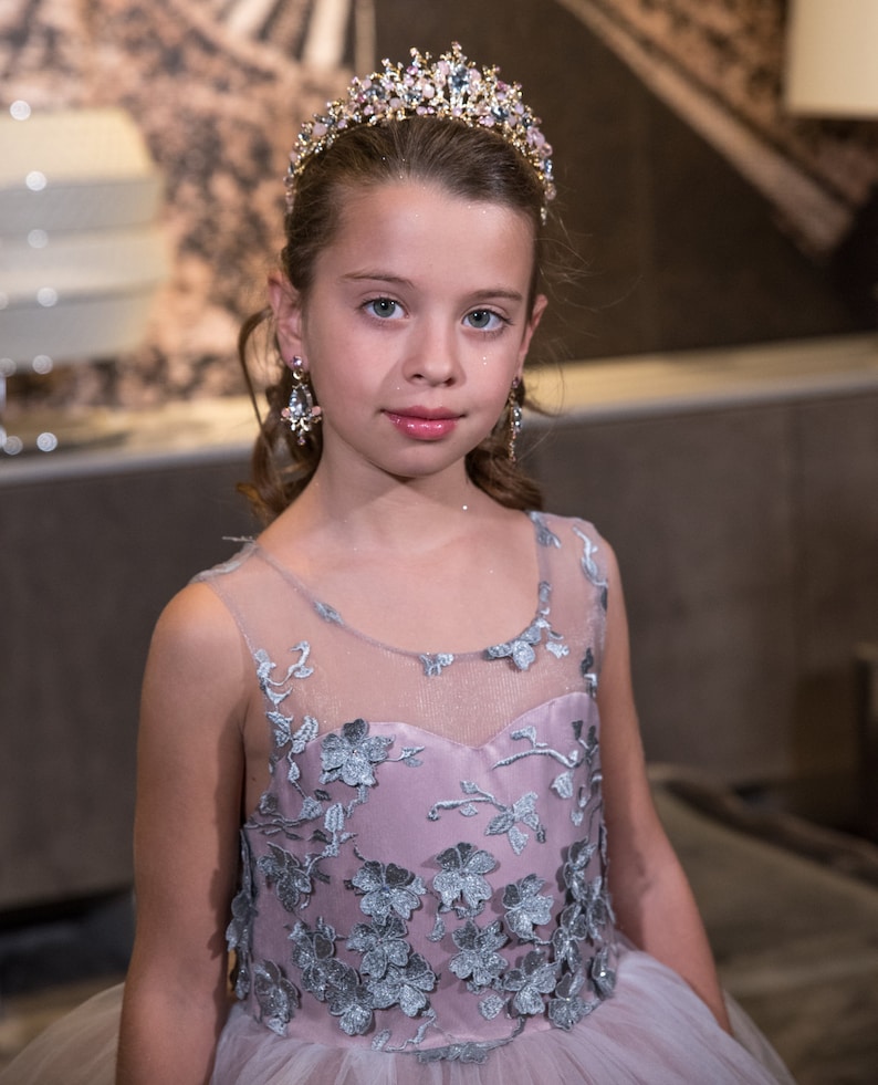 Purple Dress Princess Dress Lace Dress Flower Girl Dress Etsy