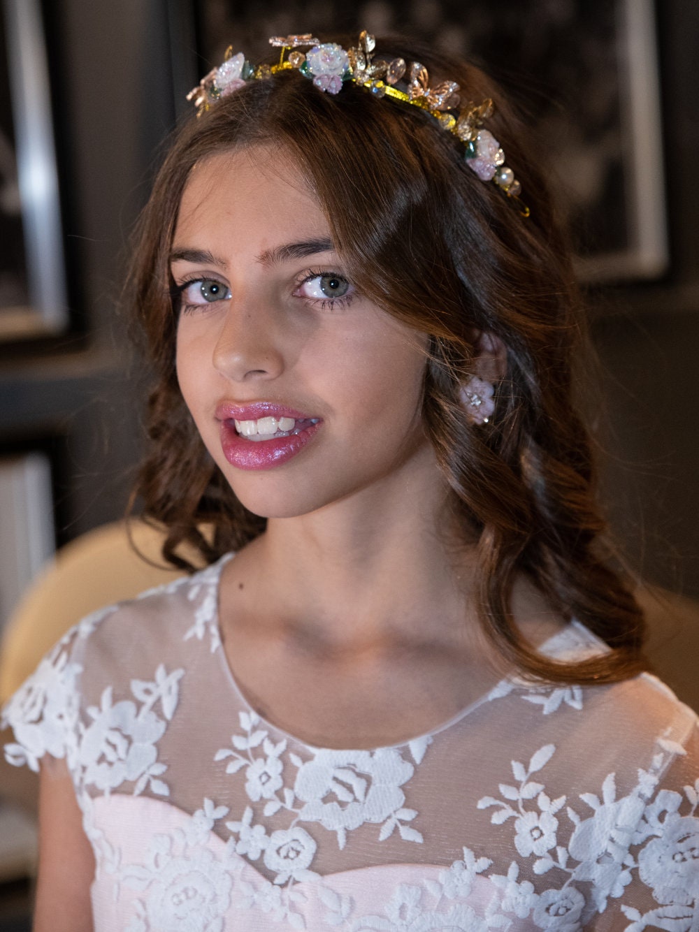 Pink Flower Lace Dress White Flower Lace Dress Lace Dress Etsy