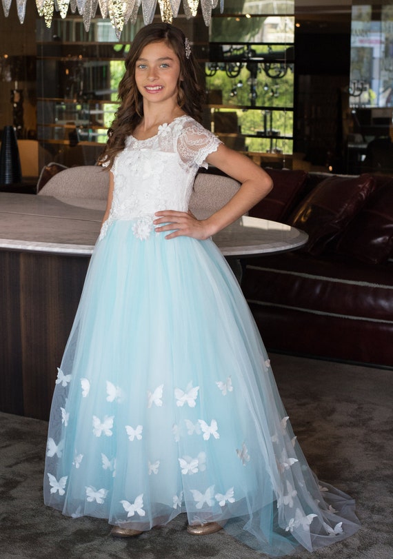 light blue butterfly dress