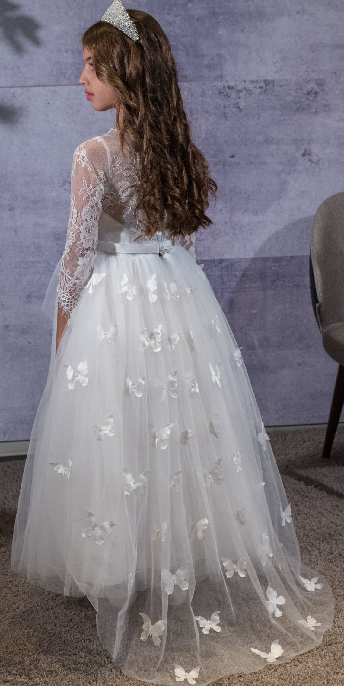 Butterfly Dress White Butterfly White Dress Ringstone Etsy