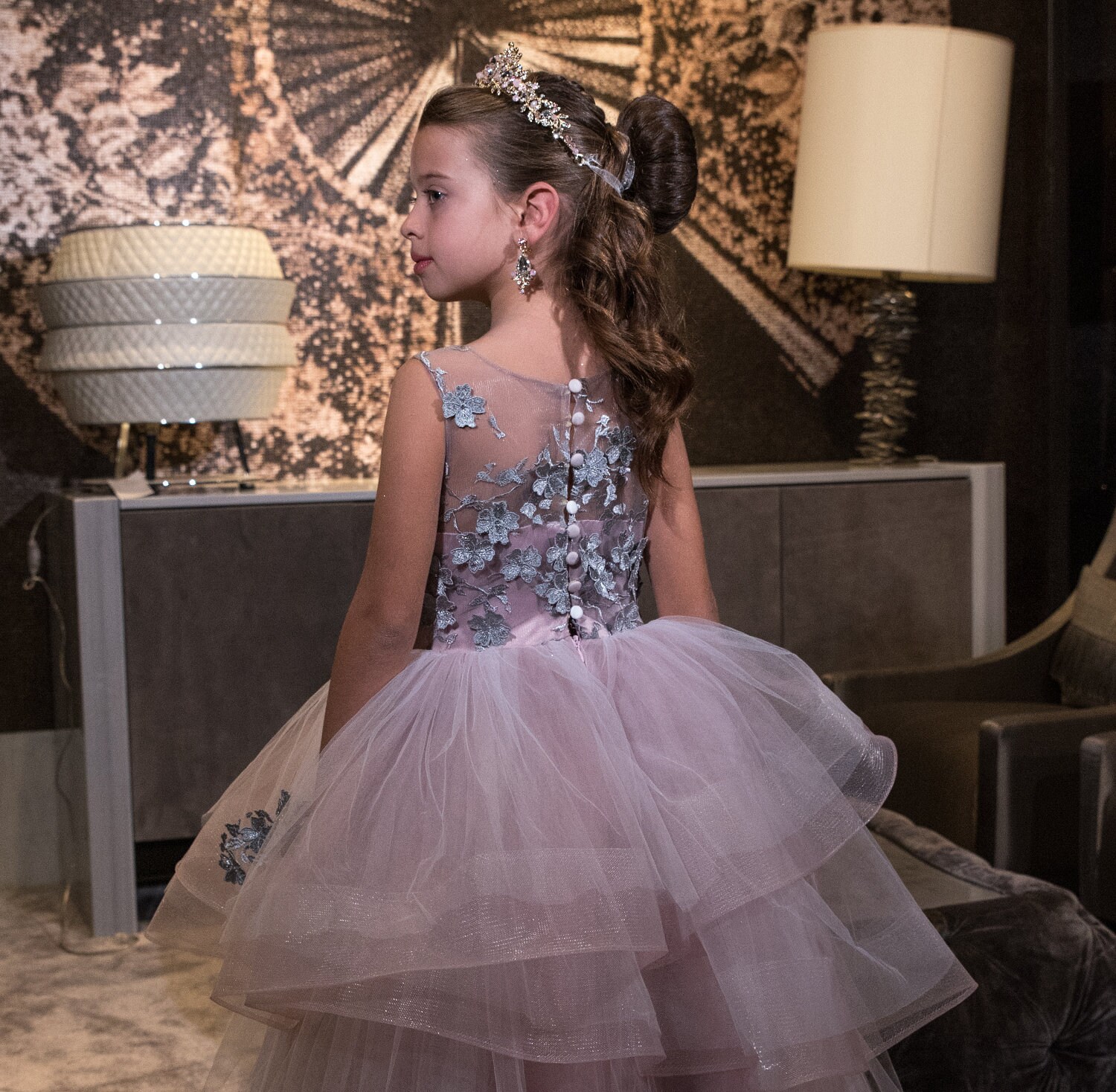 Purple Dress Princess Dress Lace Dress Flower Girl Dress Etsy