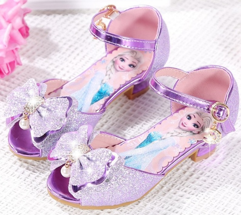 purple frozen shoes