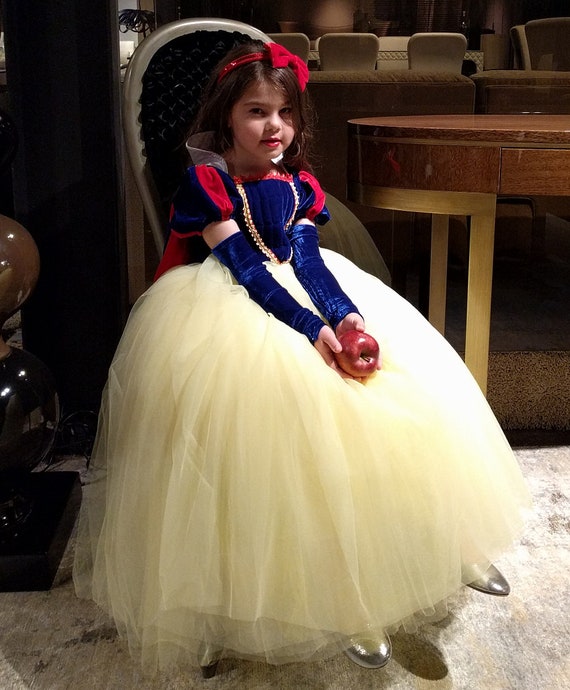 Snow White in White, Gold, and Red Dress