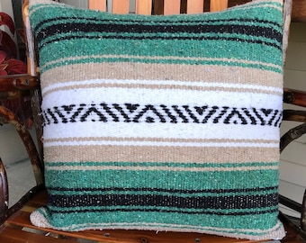 Pillow cover made from Mexican blanket