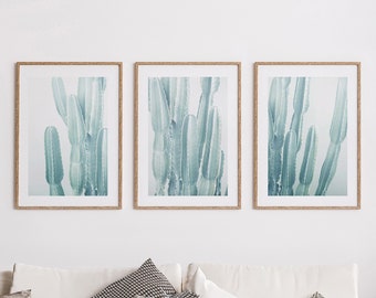 Set of 3 Cactus Prints - Digital Download - Cactus Print Set of 3 - Desert Theme Art - Boho Print Set of 3 - Cactus Photography