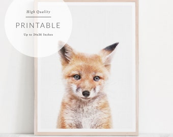MalertaART Fox Print Fox Cub Art Baby Animals Print Woodland Animal Prints Nursery Wall Art Baby Animal Prints Nursery Decor Kids Printable Art Framed Wall Art