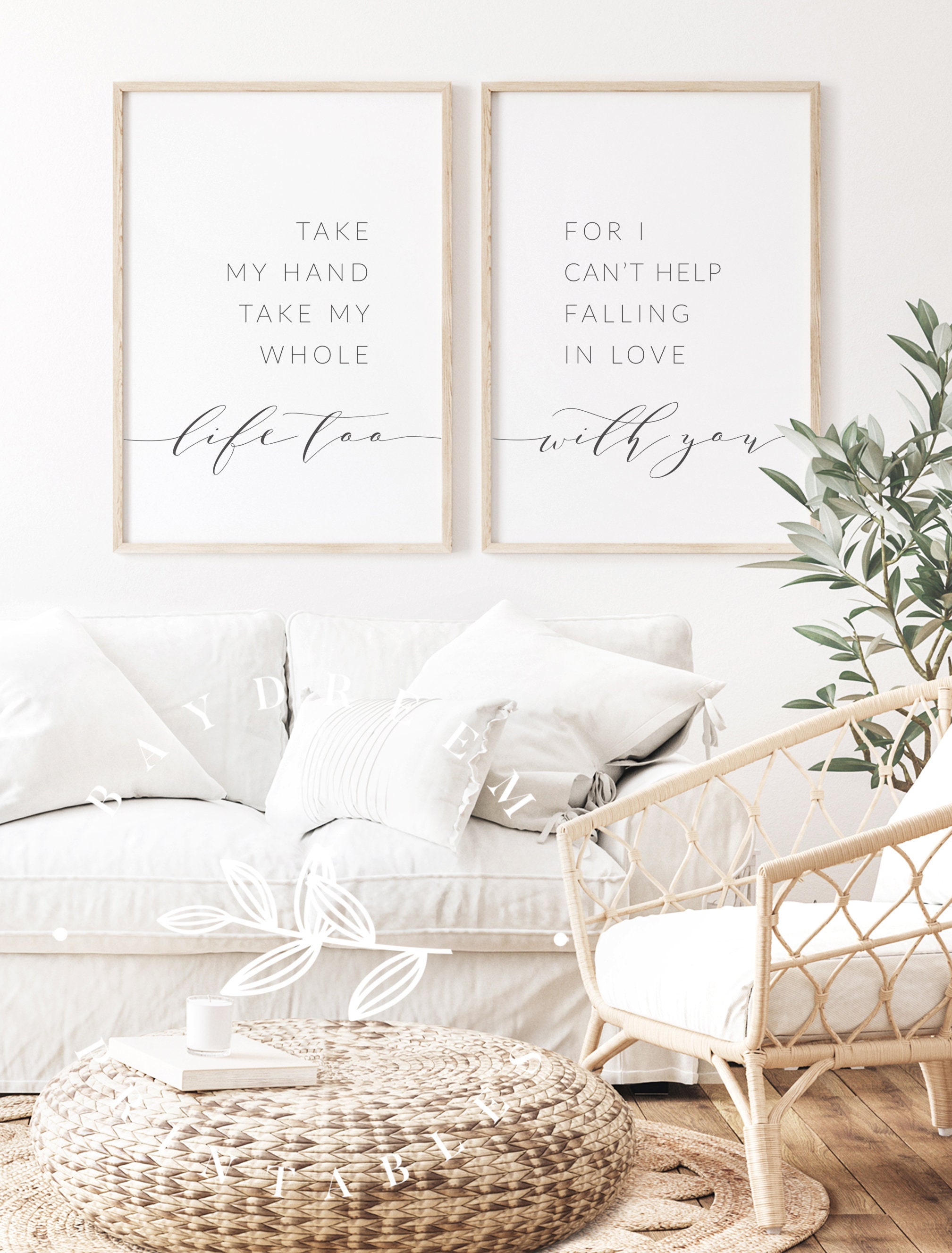 Take My Hand Take My Whole Life Too For I Cant Help Falling In Etsy Hong Kong
