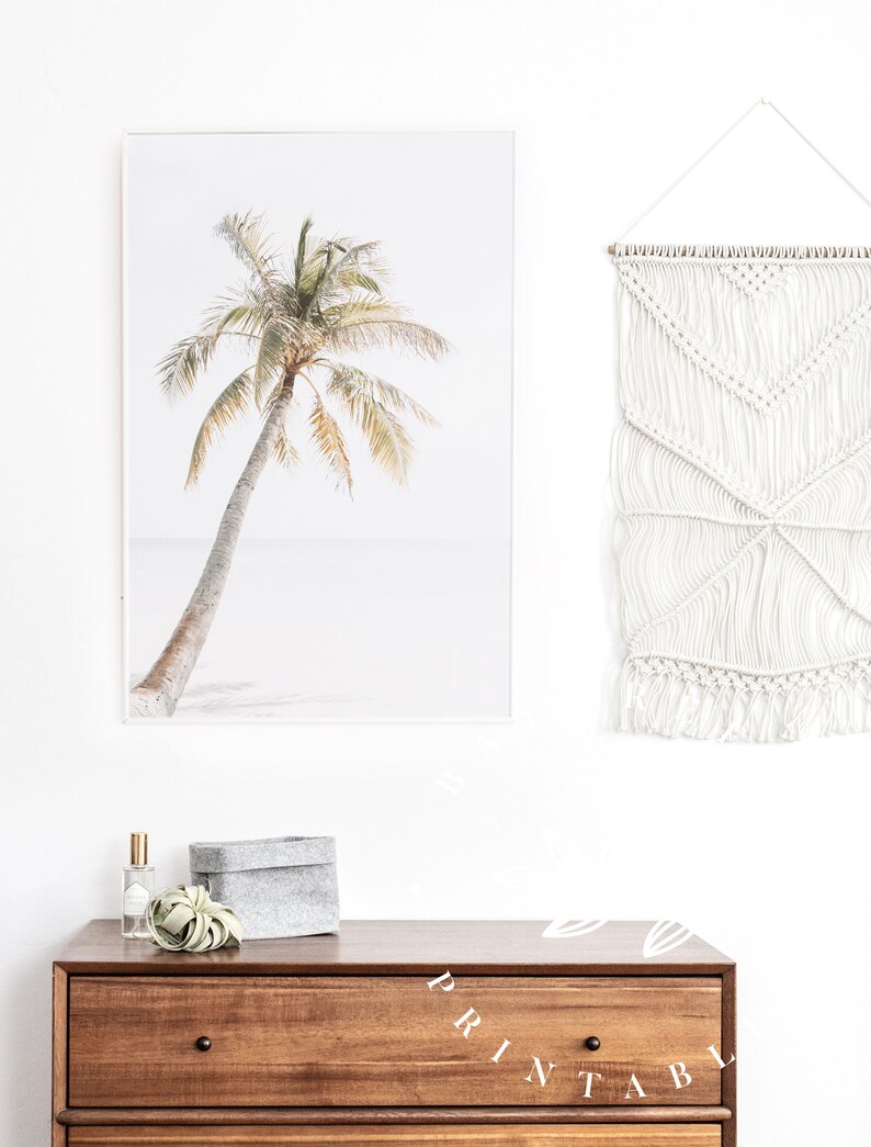 Palm Tree Print Tropical Beach Wall Art Palm Tree Printable Etsy