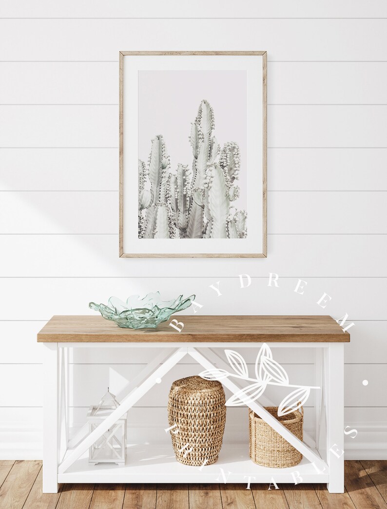 Pastel Cactus Print Boho Printable Wall Art Cactus Wall Art Etsy