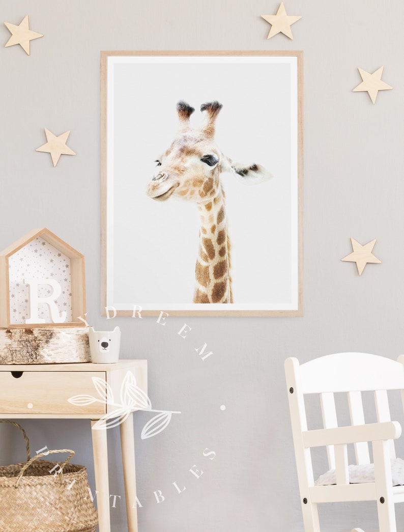 Baby Giraffe Print Printable Safari Baby Animal Nursery Art - Etsy