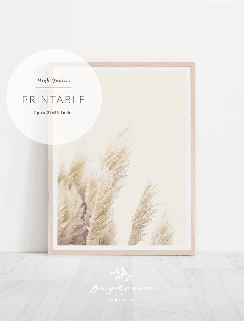Pampas Grass Print Neutral Printable Art Pampas Grass Etsy Canada