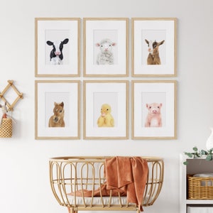 Farm Animals Wall Art Printables - Farmhouse Nursery Prints Digital ...