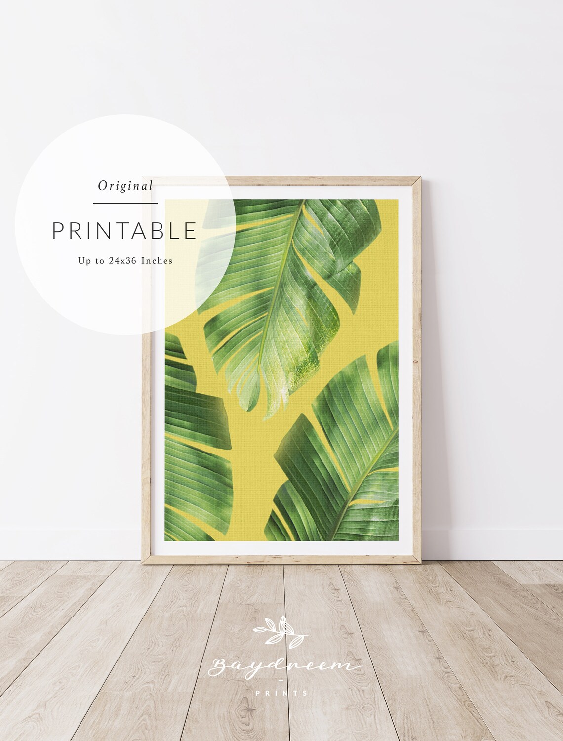 Green and Yellow Wall Art Tropical Leaves Green and Yellow Etsy