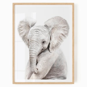 Elephant Printable Wall Art - Animal Picture for Baby and Kids Room ...