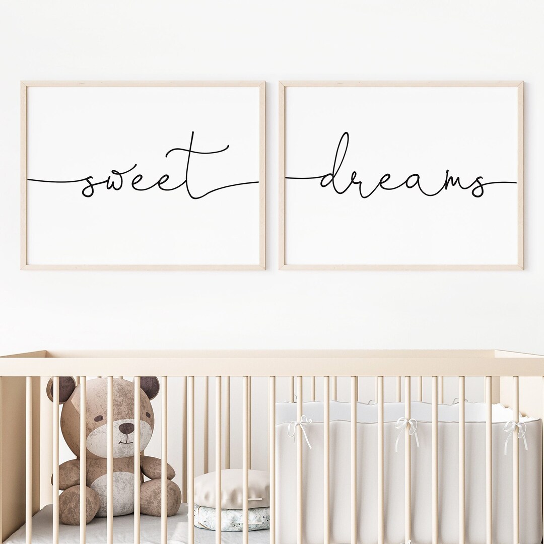 Sweet Dreams Printable Set - Digital Download - Sweet Dreams Wall Art ...